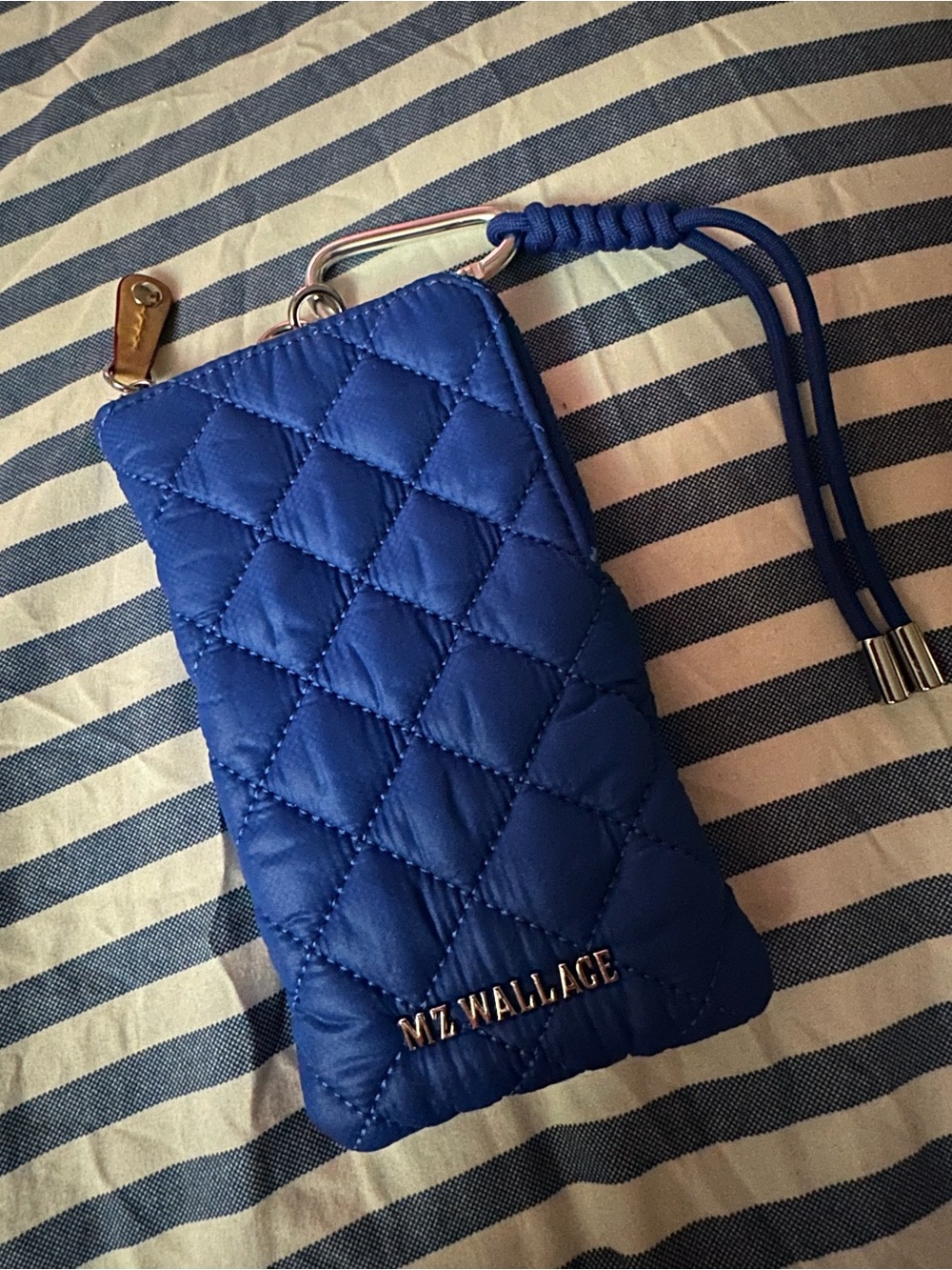MZ Wallace Quilted Sunglasses case in Surf Blue